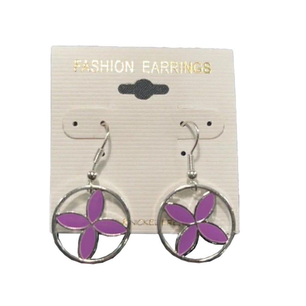👋 3/$15 Purple hook earrings